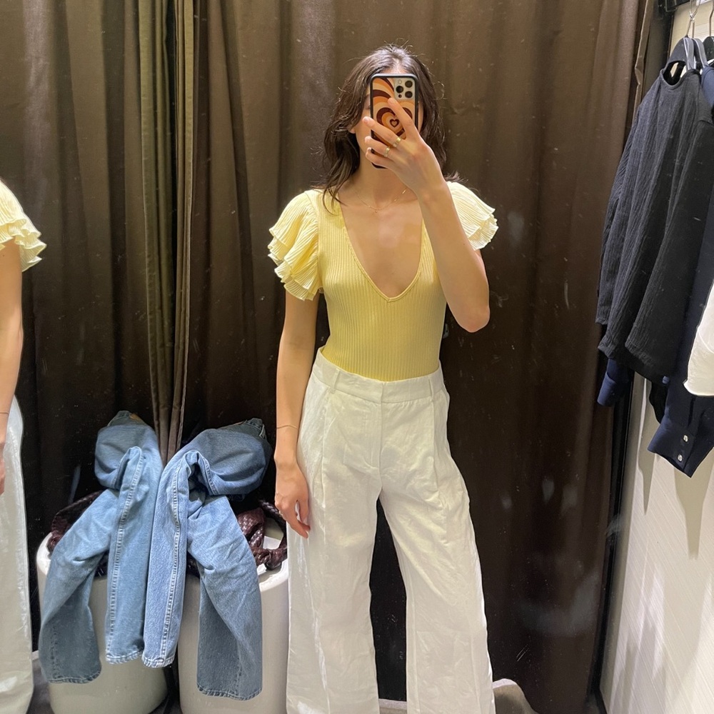 Zara white linen trousers